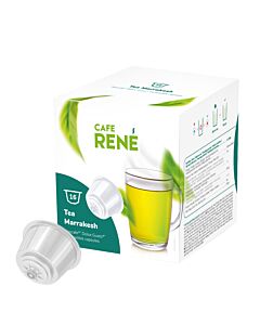 Café René Marrakesh Tea package and pod for Dolce Gusto
