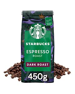 Espresso Dark Roast coffee beans from Starbucks 
