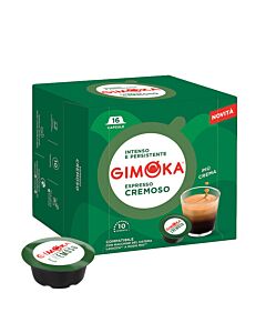 Gimoka Espresso Cremoso package and capsule for Lavazza a Modo Mio