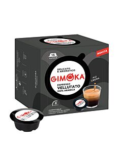 Gimoka Espresso Vellutato package and capsule for Lavazza a Modo Mio