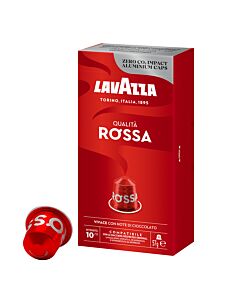 Lavazza Qualità Rossa package and capsule for Nespresso
