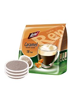 Café René Caramel package and pods for Senseo
