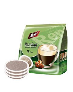 Café René Hazelnut package and pods for Senseo
